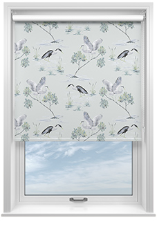 Cranes, River Blue - Twist&Fit Roller Blind